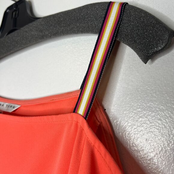 Trina Turk Women's Medium Coral Off-Shoulder Blouse with Striped Strap - Picture 3 of 11